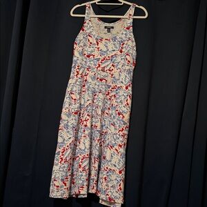 Stylish Red and Blue Patterned Dress